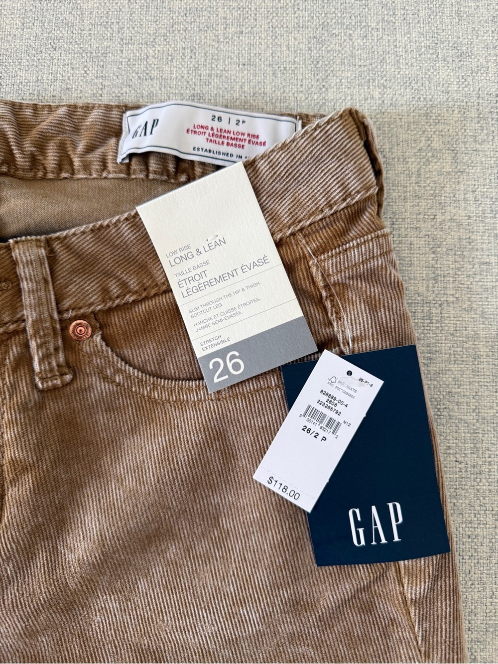 GAP Men's Slim Corduroy Jeans - Light Brown